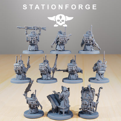 Scavenger Junkards, Space Techno-bots, modular Sci-Fi warriors by STATIONFORGE, Sci-Fi Wargames Cyber-themed Grimdark miniatures