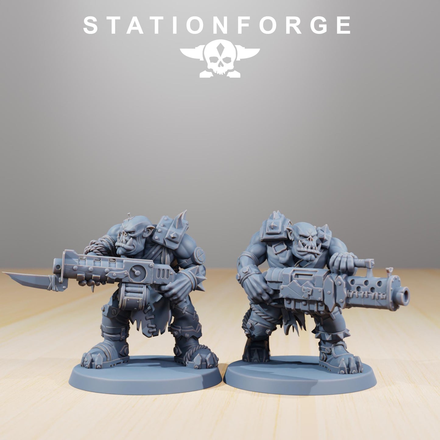Orkaz Strappaz, Space-Faring Orkish Menace Sculpted by STATIONFORGE, Grimdark Compatible, Sci-Fi Wargame Scale