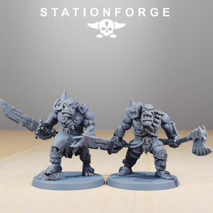 Orkaz Strappaz, Space-Faring Orkish Menace Sculpted by STATIONFORGE, Grimdark Compatible, Sci-Fi Wargame Scale