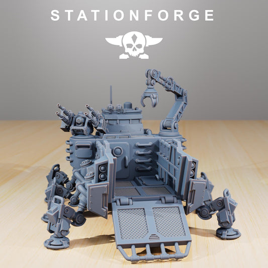 Scavenger Transport Tank, Space Techno-bots, modular Sci-Fi warriors by STATIONFORGE, Sci-Fi Wargames Cyber-themed Grimdark miniatures
