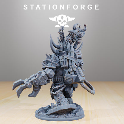 Orkaz Grand Nutta, Space-Faring Orkish Menace Sculpted by STATIONFORGE, Grimdark Compatible, Sci-Fi Wargame Scale