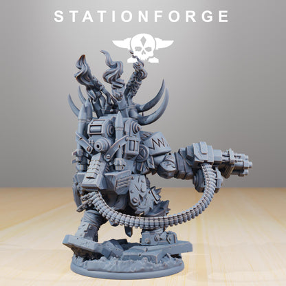 Orkaz Grand Nutta, Space-Faring Orkish Menace Sculpted by STATIONFORGE, Grimdark Compatible, Sci-Fi Wargame Scale