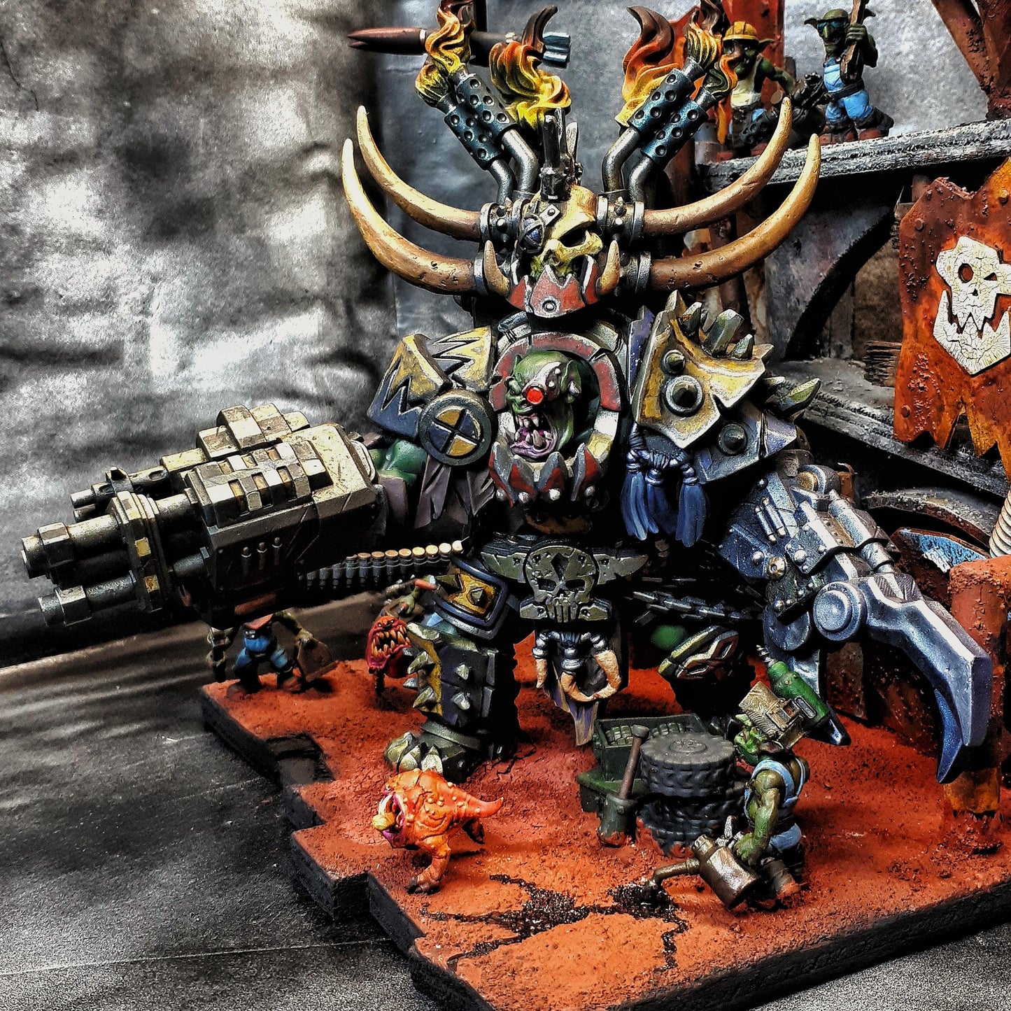 Orkaz Grand Nutta, Space-Faring Orkish Menace Sculpted by STATIONFORGE, Grimdark Compatible, Sci-Fi Wargame Scale