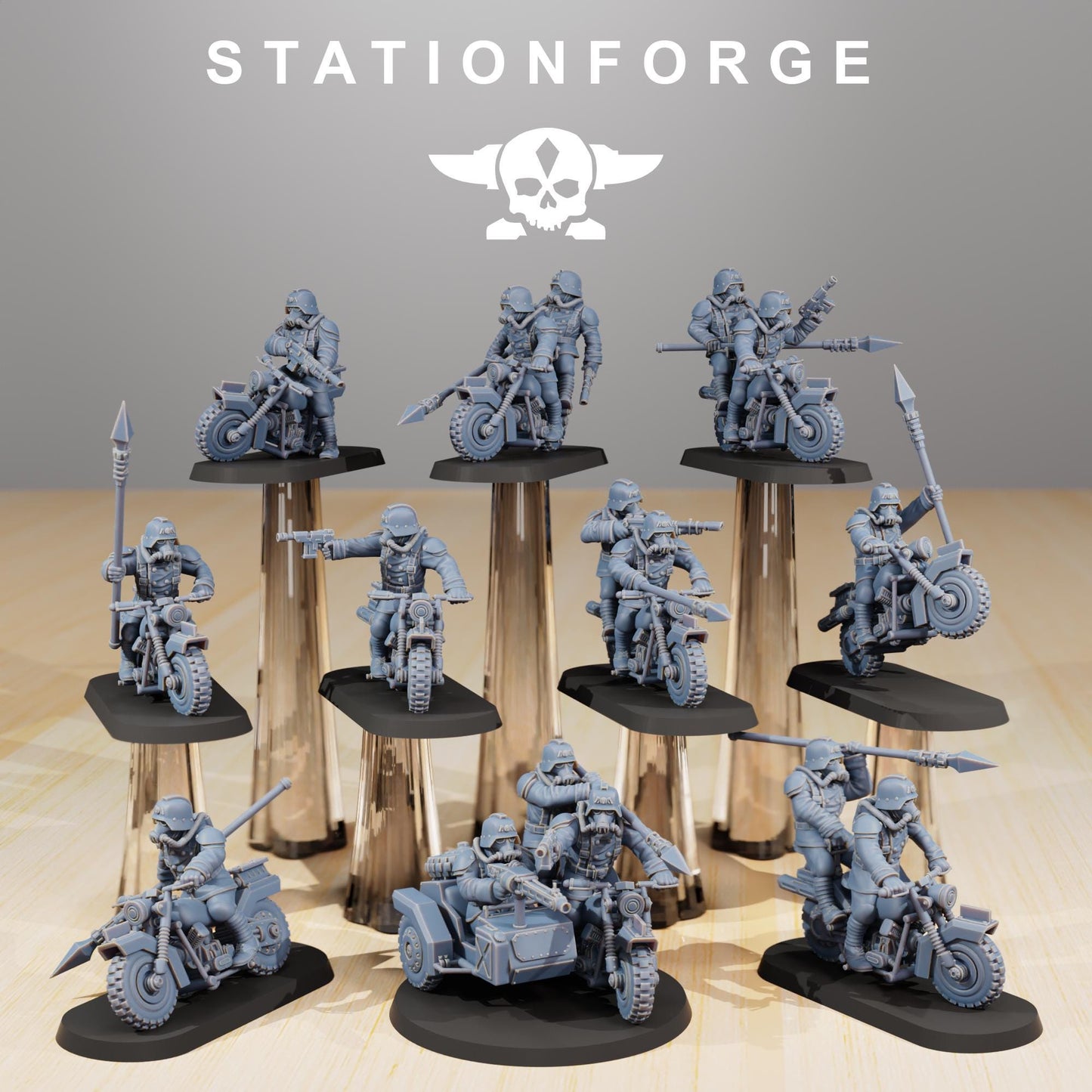 GrimGuard Cavalry, Modular Set Miniatures by STATIONFORGE,  Imperial guard cavalry regiment