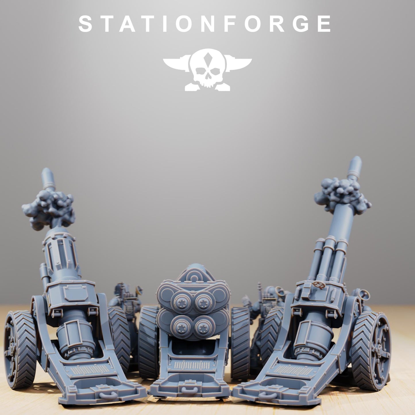 GrimGuard Light Artillery, Modular Sci-Fi Artillery by STATIONFORGE, Sci-fi Wargames Proxy, Imperial Guard Army Artillery Proxy