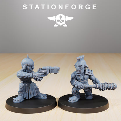 Orkaz Goblins, Space-Faring Orkish Menace Sculpted by STATIONFORGE, Grimdark Compatible, Sci-Fi Wargame Scale