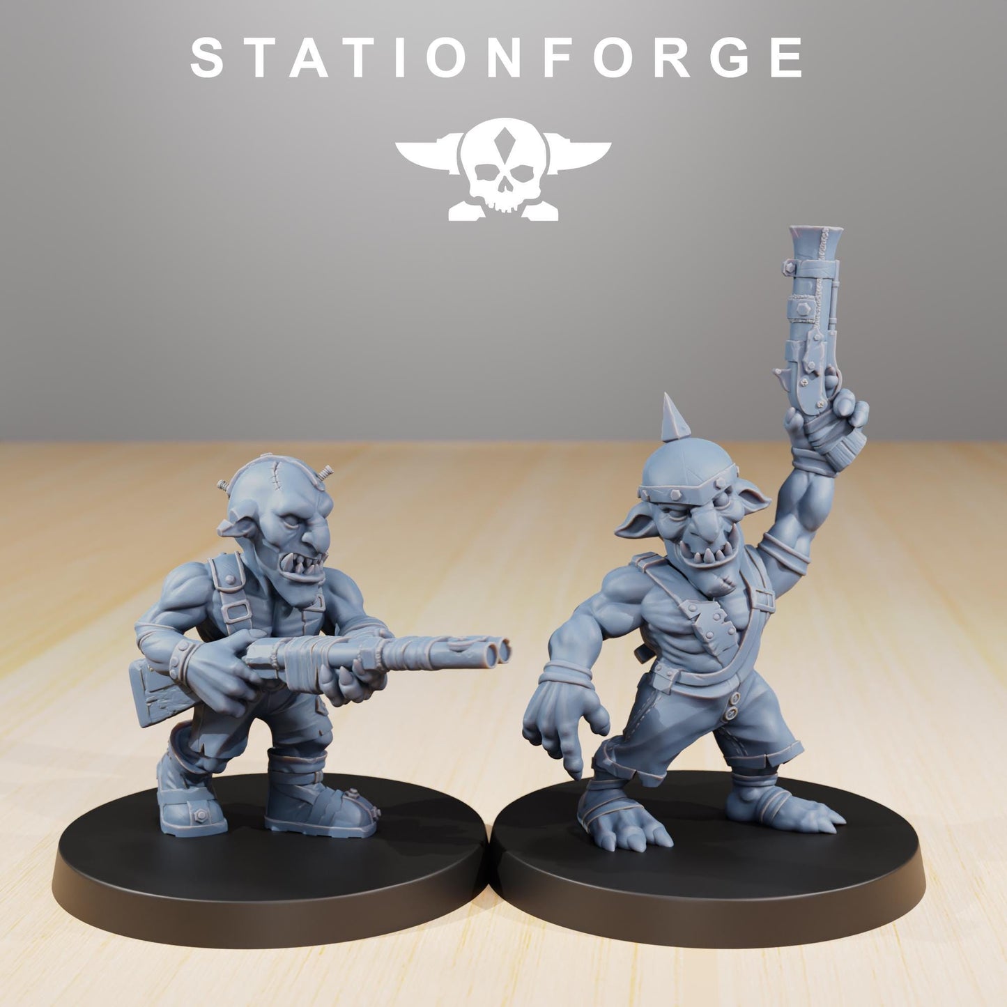 Orkaz Goblins, Space-Faring Orkish Menace Sculpted by STATIONFORGE, Grimdark Compatible, Sci-Fi Wargame Scale