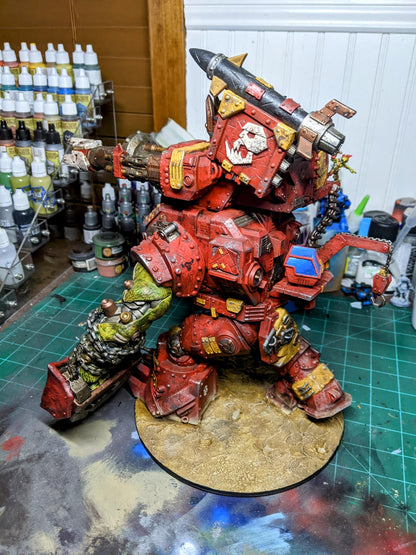 Orkaz Mega Steppa, Space-Faring Orkish Menace Sculpted by STATIONFORGE, Grimdark Compatible, Scaled for Sci-Fi Miniature Wargames