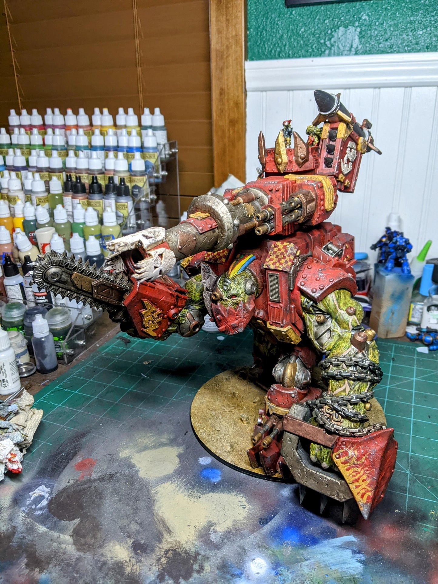 Orkaz Mega Steppa, Space-Faring Orkish Menace Sculpted by STATIONFORGE, Grimdark Compatible, Scaled for Sci-Fi Miniature Wargames