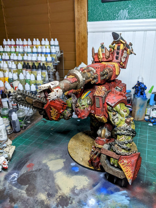 Orkaz Mega Steppa, Space-Faring Orkish Menace Sculpted by STATIONFORGE, Grimdark Compatible, Scaled for Sci-Fi Miniature Wargames