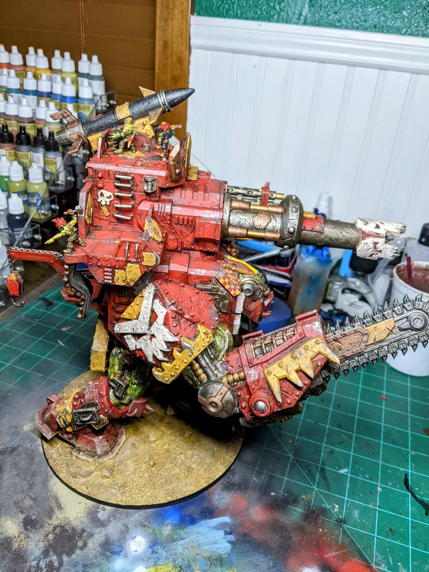 Orkaz Mega Steppa, Space-Faring Orkish Menace Sculpted by STATIONFORGE, Grimdark Compatible, Scaled for Sci-Fi Miniature Wargames