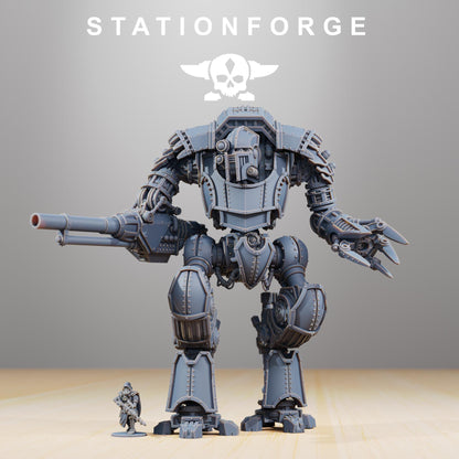 Scavenger Defender Mk1, Modular Sci-Fi Titanic Warbot by STATIONFORGE, Grimdark Wargames Proxy