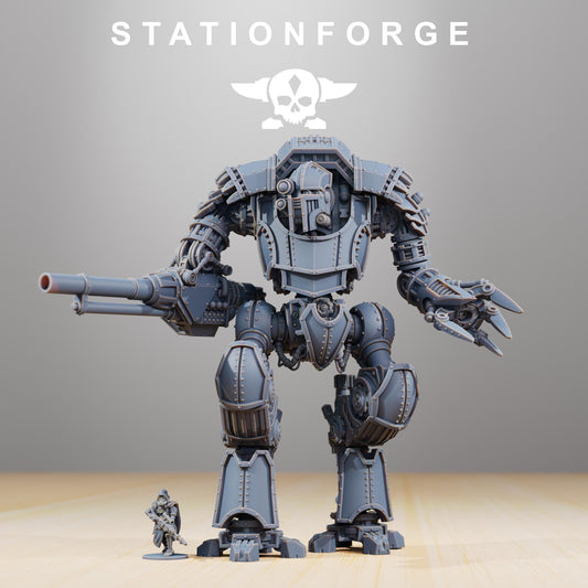 Scavenger Defender Mk1, Modular Sci-Fi Titanic Warbot by STATIONFORGE, Grimdark Wargames Proxy