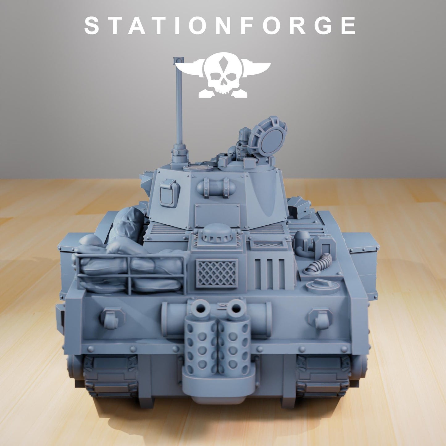 GrimGuard - Battle Tank - GrimGuard Main Battle Tank, Sci-Fi Space Guard Soldiers by STATIONFORGE