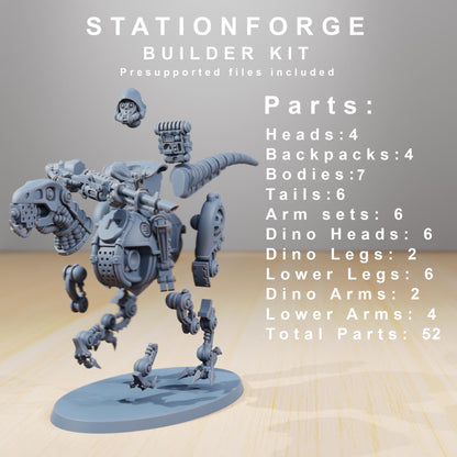 Scavenger Riders, Space Techno-bots, modular Sci-Fi warriors by STATIONFORGE, Sci-Fi Wargames Cyber-themed Grimdark miniatures