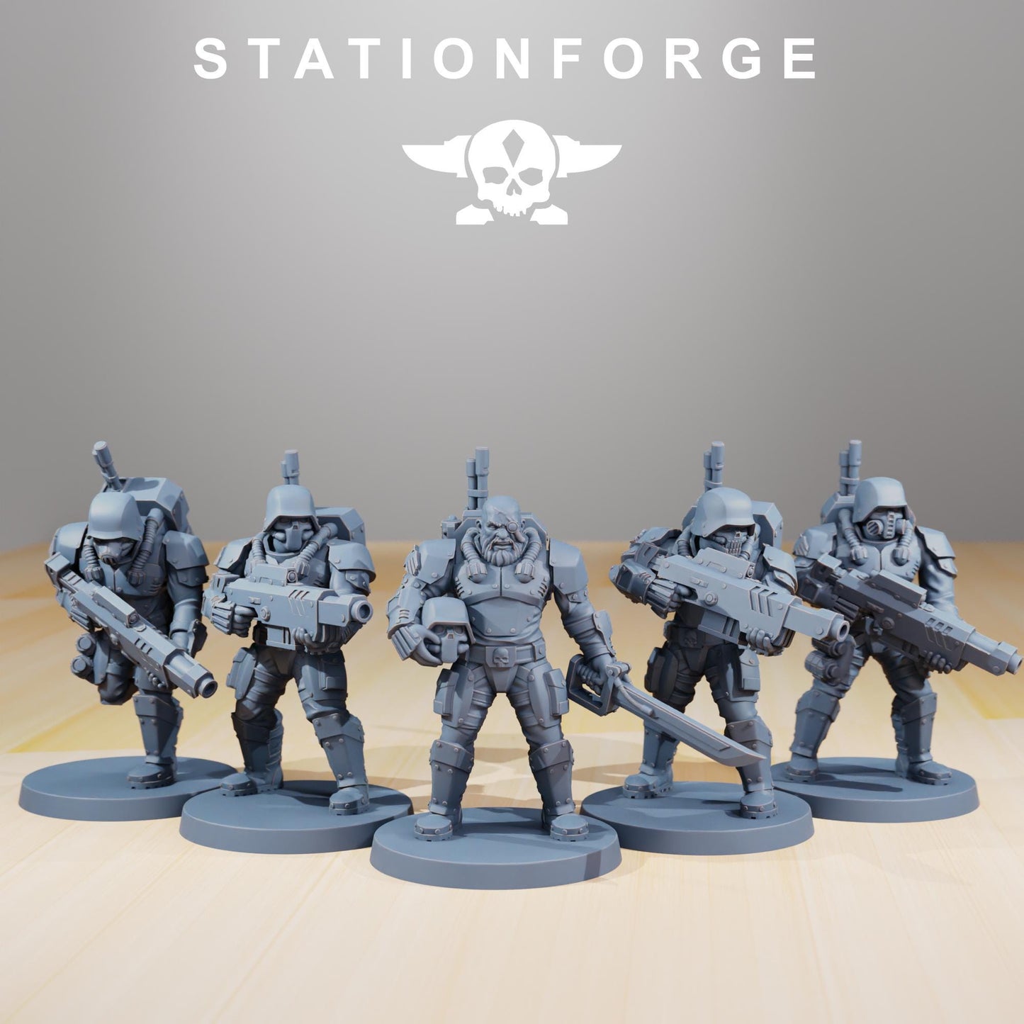 Vaskar Infantry, Death Korps Proxy, Sci-Fi Wargames Miniatures by STATIONFORGE