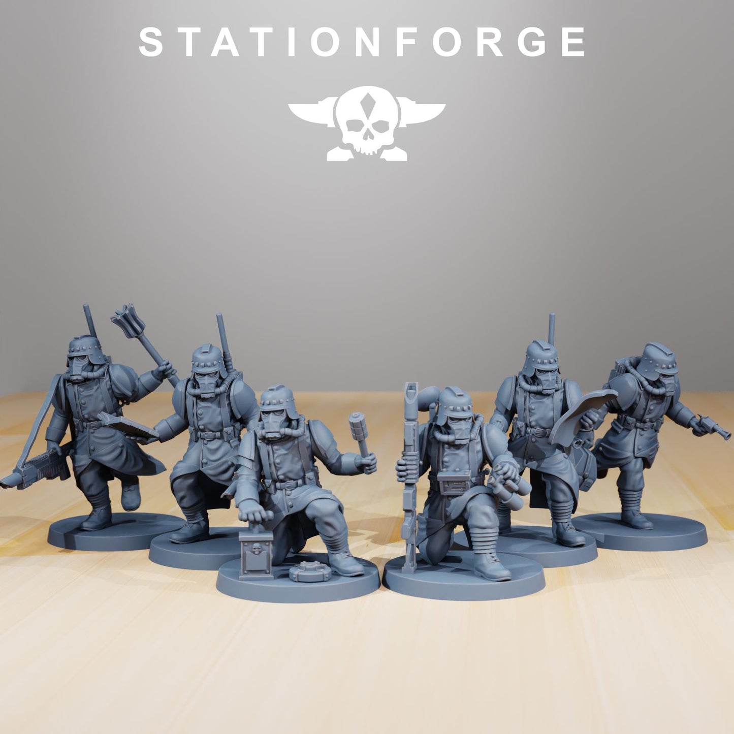 GrimGuard - Supporters, Death Korps Proxy, Sci-Fi Wargames Miniatures by STATIONFORGE