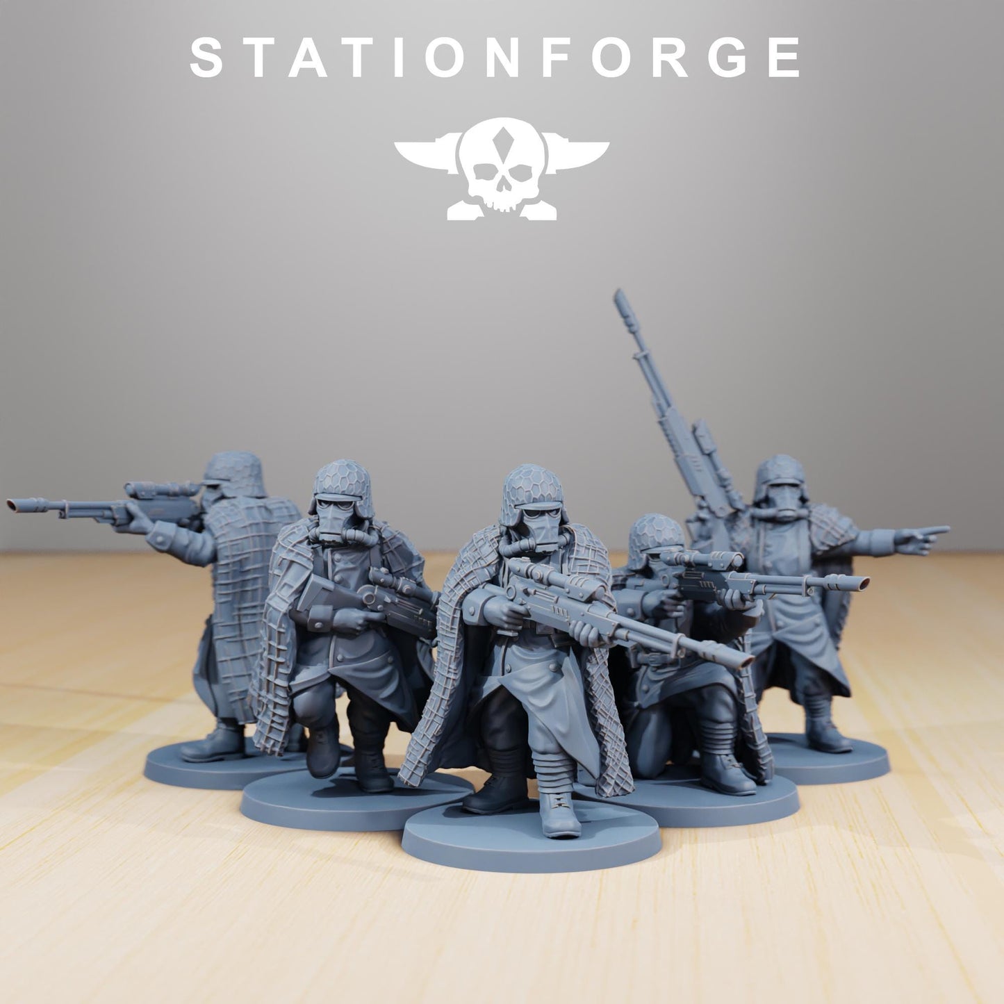 GrimGuard - Snipers, Death Korps Proxy, Sci-Fi Wargames Miniatures by STATIONFORGE