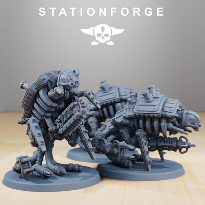 Scavenger Assassinators, Space Techno-bots, modular Sci-Fi warriors by STATIONFORGE, Sci-Fi Wargames Cyber-themed Grimdark miniatures