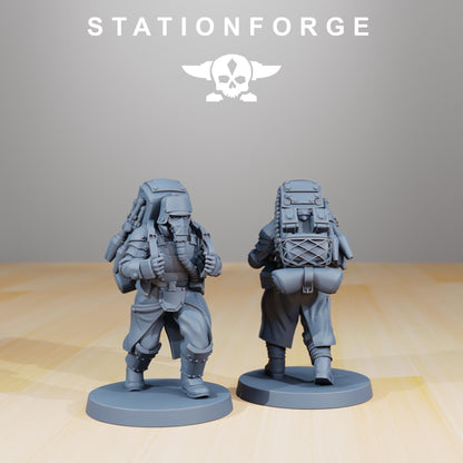 GrimGuard - Armored Squad, Death Korps Proxy, Sci-Fi Wargames Miniatures by STATIONFORGE