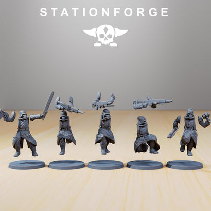 GrimGuard - Trench Runners, Death Korps Proxy, Sci-Fi Wargames Miniatures by STATIONFORGE
