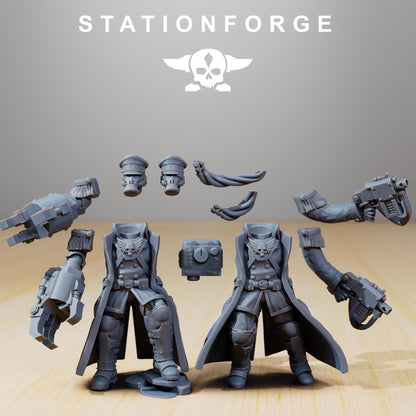GrimGuard - Officer, Death Korps Proxy, Sci-Fi Wargames Miniatures by STATIONFORGE