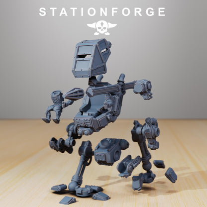 Scavenger Scout Walker, Space Techno-bots, modular Sci-Fi warriors by STATIONFORGE, Sci-Fi Wargames Cyber-themed Grimdark miniatures