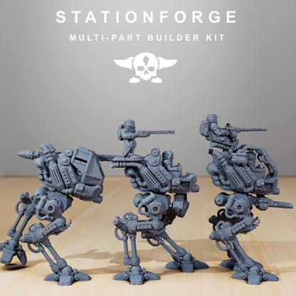Scavenger Scout Walker, Space Techno-bots, modular Sci-Fi warriors by STATIONFORGE, Sci-Fi Wargames Cyber-themed Grimdark miniatures