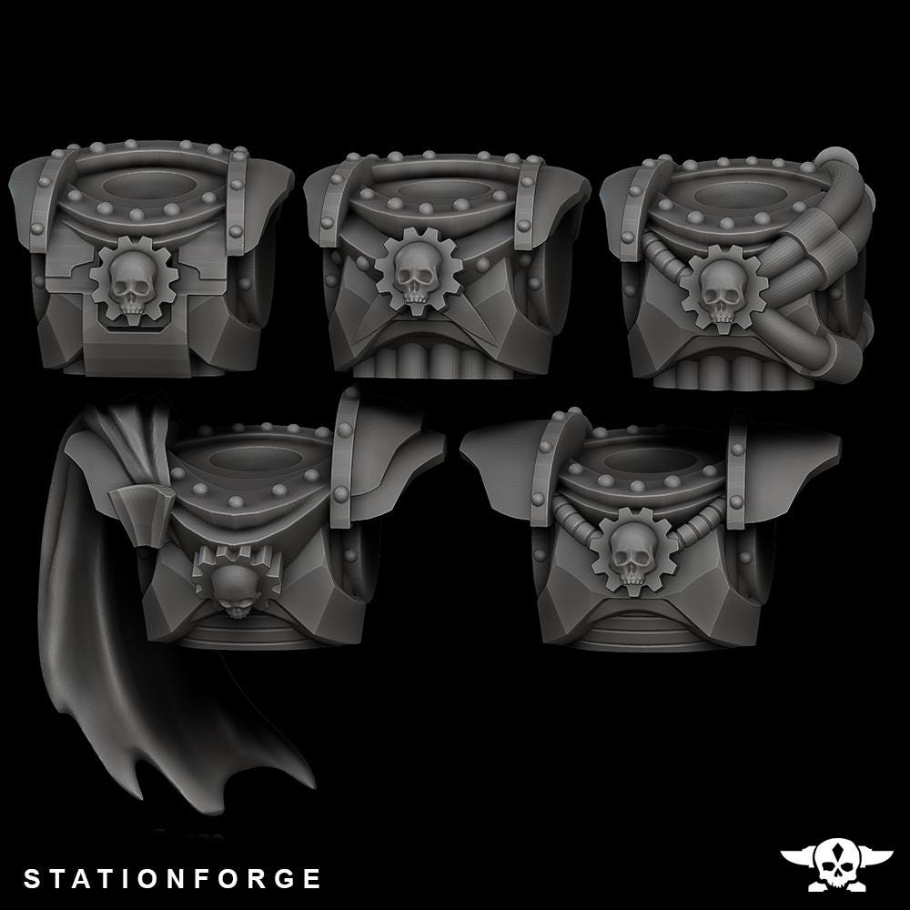 Scavenger Frontliners, Space Techno-bots, modular Sci-Fi warriors by STATIONFORGE, Sci-Fi Wargames Cyber-themed Grimdark miniatures