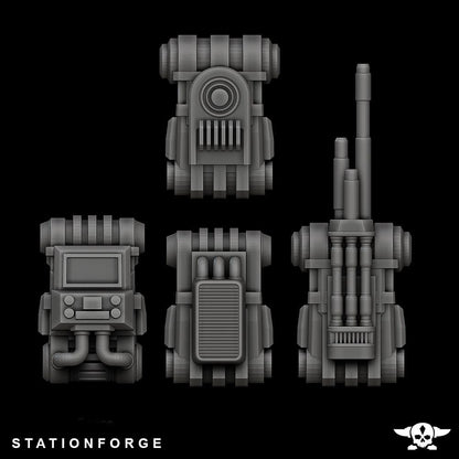 Scavenger Frontliners, Space Techno-bots, modular Sci-Fi warriors by STATIONFORGE, Sci-Fi Wargames Cyber-themed Grimdark miniatures