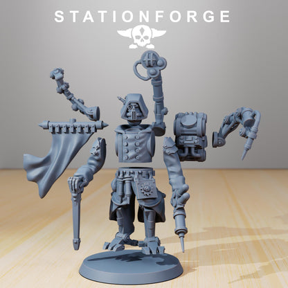 Scavenger Repair Doc, Space Techno-bots, modular Sci-Fi warriors by STATIONFORGE, Sci-Fi Wargames Cyber-themed Grimdark miniatures