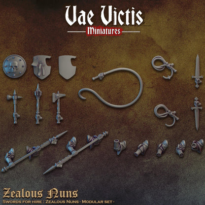 Zealous nuns vol 01, Bits and Weapon Conversions Fantasy by Vae Victis, perfect for Fantasy Wargames and RPGs