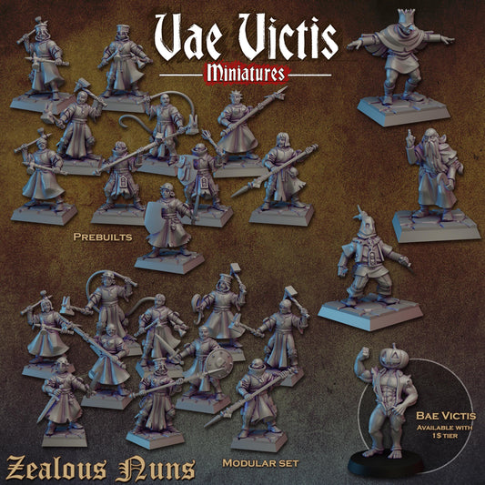 Zealous nuns vol 01, Bits and Weapon Conversions Fantasy by Vae Victis, perfect for Fantasy Wargames and RPGs