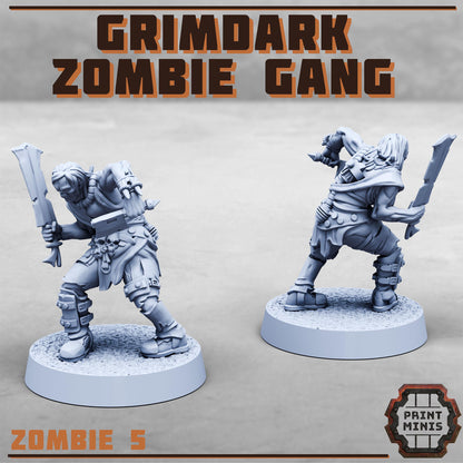 Grimdark Zombie Gang -  Sci-Fi Grimdark Mercenaries by Print Minis