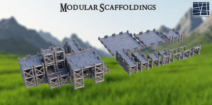Modular Scaffoldings - Tabletop Terrain - 28 MM - 3D Printed Tabletop Terrain, Perfect for Wargames, Role Playing Games, Tabletop Games