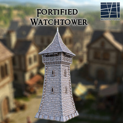 Fortified Lookout Tower - Tabletop Terrain - 28 MM, Tabletop 3D Printed Terrain by MiniatureLand, Perfect for Wargaming and RPGs