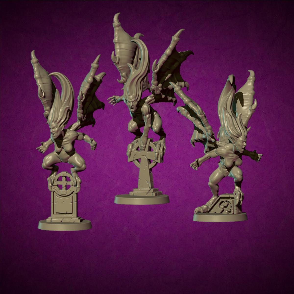 Harpies, Fantasy Skirmish Miniatures by MoM Miniatures, perfect for Fantasy Wargames and RPGs