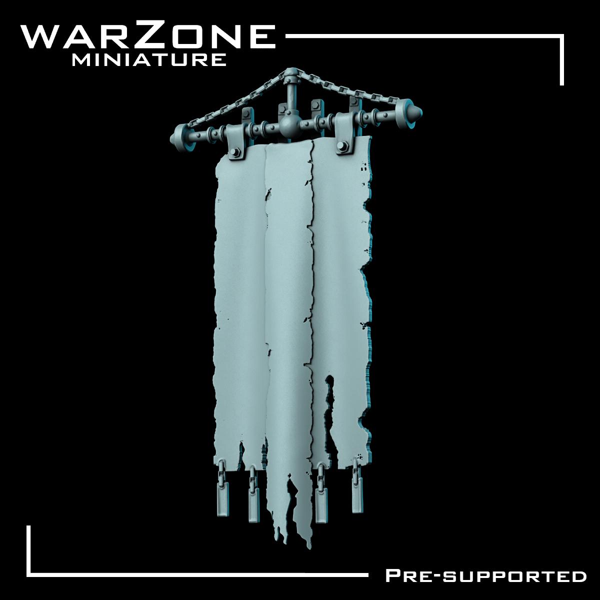 Banners / Flags Basing Bits Vol. 01, Grimdark Conversion Parts and Basing Materials Sculpted by WarZone Miniature