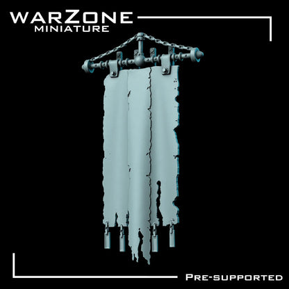 Banners / Flags Basing Bits Vol. 01, Grimdark Conversion Parts and Basing Materials Sculpted by WarZone Miniature