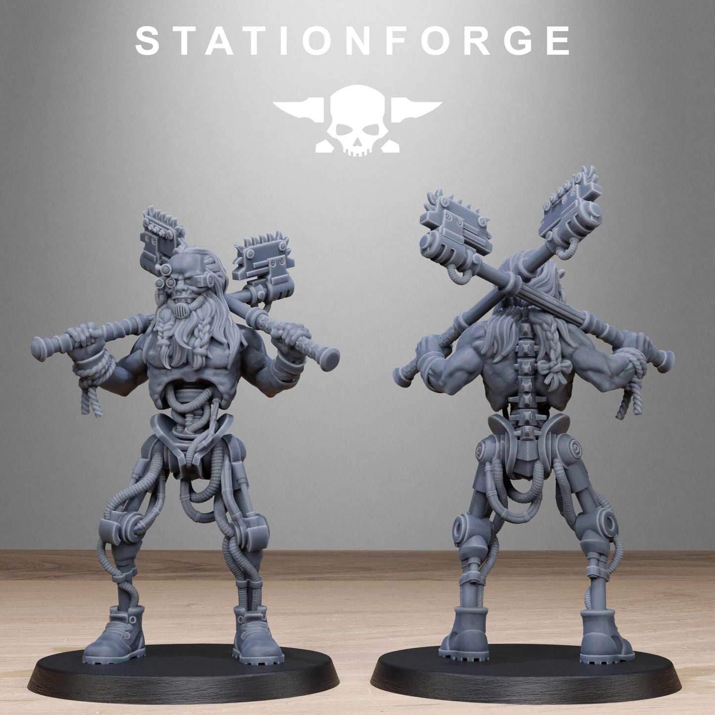 Techno Savage Barbarians, Chaos Worshipper Sci-Fi Wargames Miniatures by STATIONFORGE, Corrupted Imperial Guard