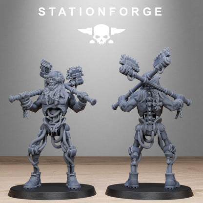 Techno Savage Barbarians, Chaos Worshipper Sci-Fi Wargames Miniatures by STATIONFORGE, Corrupted Imperial Guard