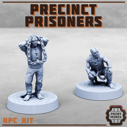 Precinct Prisoners - NPC kit -  Sci-Fi Grimdark Civilians by Print Minis