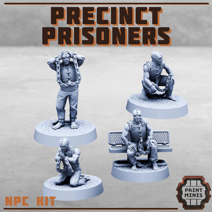 Precinct Prisoners - NPC kit -  Sci-Fi Grimdark Civilians by Print Minis