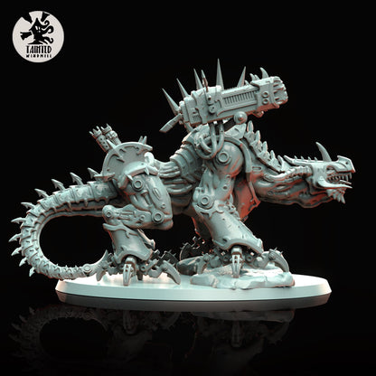 Forged Dragon, Heretic Daemon Tank Sculpted by Tainted Windmill, Scaled for Sci-Fi Miniature Wargames