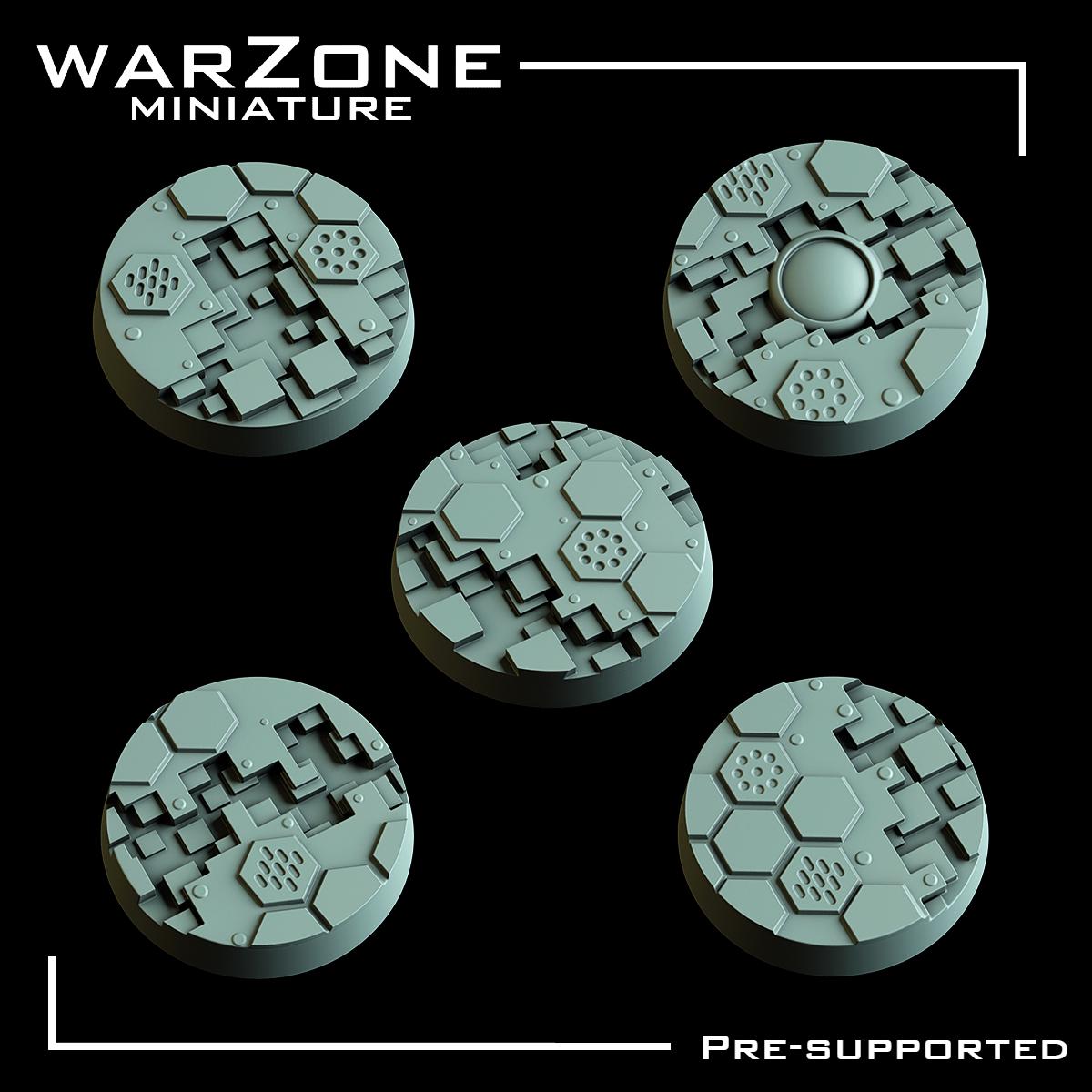 Bases sets - Tomb World Space robot, Grimdark Conversion Parts and Basing Materials Sculpted by WarZone Miniature