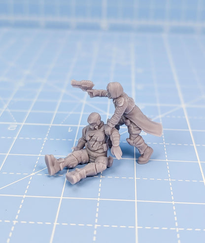 City Watch Enforcers - Dead and Injured NPCs -  Sci-Fi Grimdark City Skirmish Warfare Female Mercenaries by Print Minis