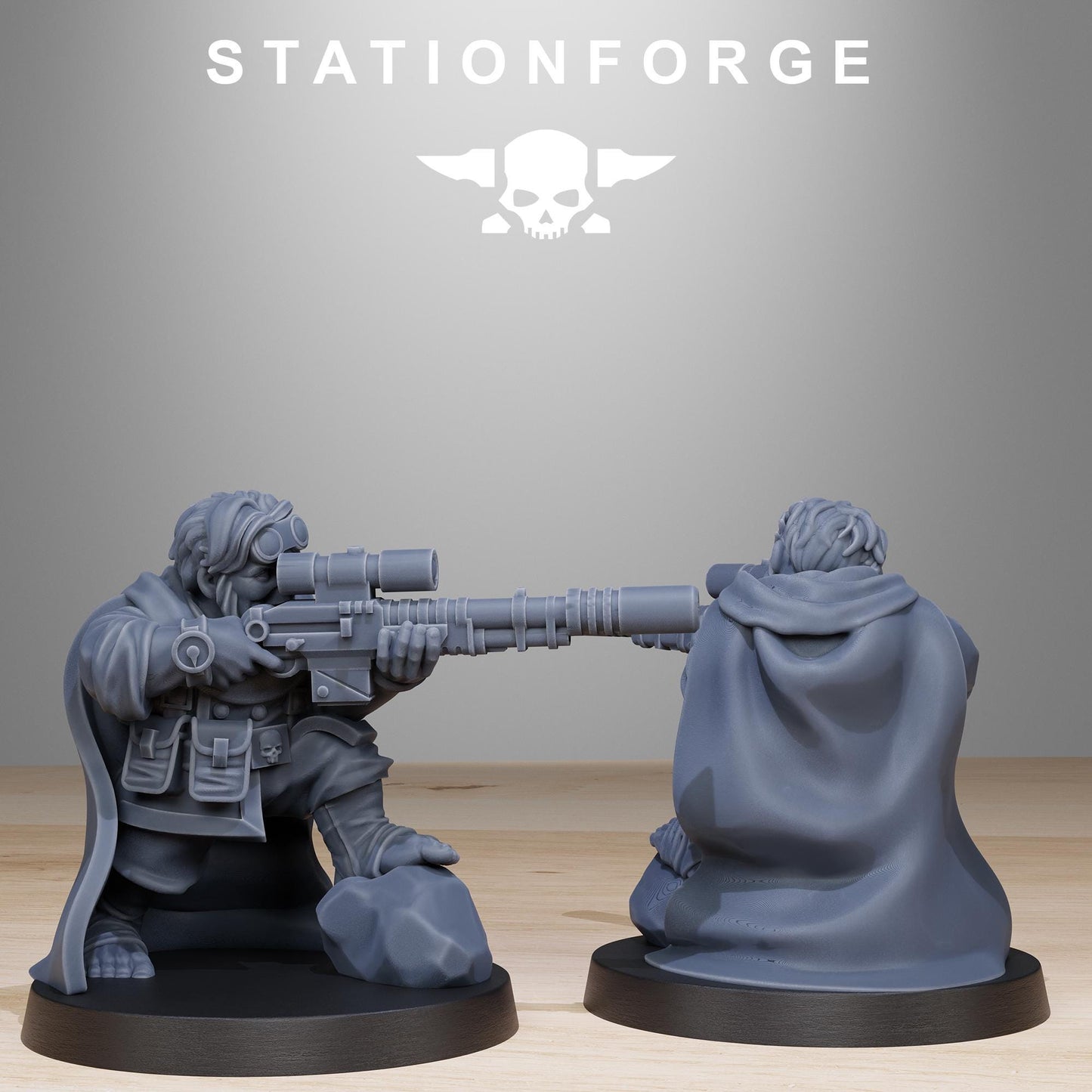 GrimGuard Skulldart Trappers, Death Korps Proxy, Sci-Fi Wargames Miniatures by STATIONFORGE