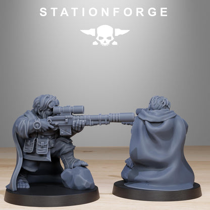 GrimGuard Skulldart Trappers, Death Korps Proxy, Sci-Fi Wargames Miniatures by STATIONFORGE