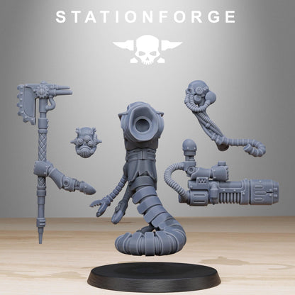 Scavenger Serpents, Space Techno-bots, modular Sci-Fi warriors by STATIONFORGE, Sci-Fi Wargames Cyber-themed Grimdark miniatures