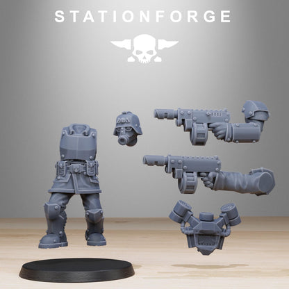GrimGuard Aero Troops, Death Korps Proxy, Sci-Fi Wargames Miniatures by STATIONFORGE